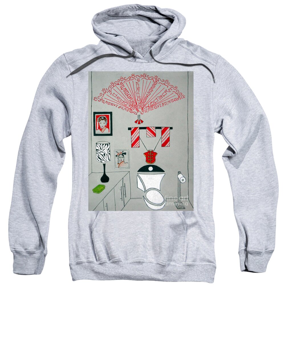 Bathroom Sweatshirt featuring the drawing Chinese Throne Room by Jayne Somogy