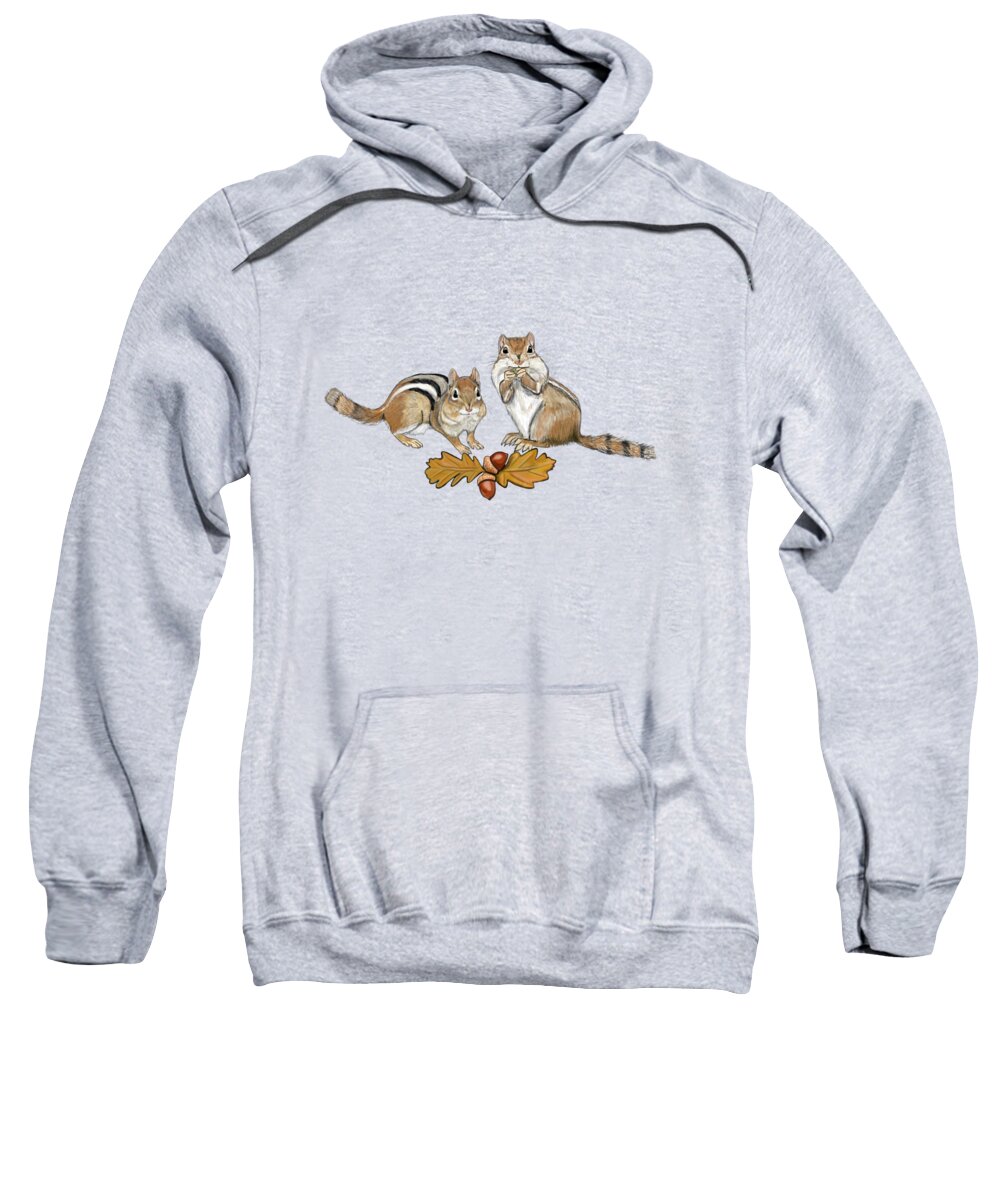 Chipmunks Sweatshirt featuring the painting Chippies by Judy Cuddehe