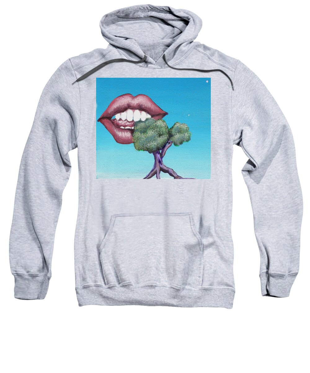 Mouth Sweatshirt featuring the painting Chomp by Vicki Noble