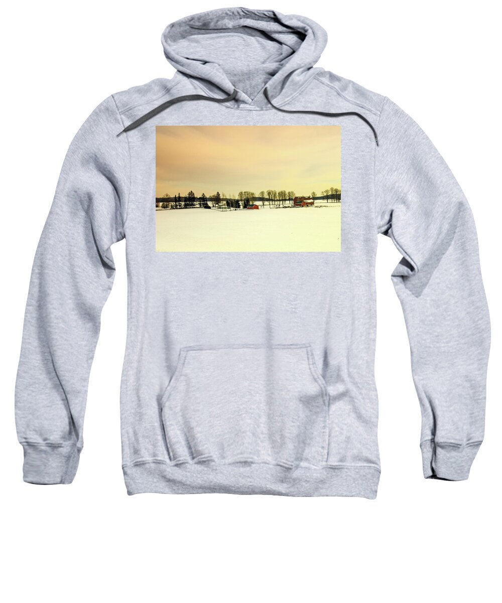 Christmas Card Scene. Sweatshirt featuring the photograph Christmas on the Farm. by James Canning