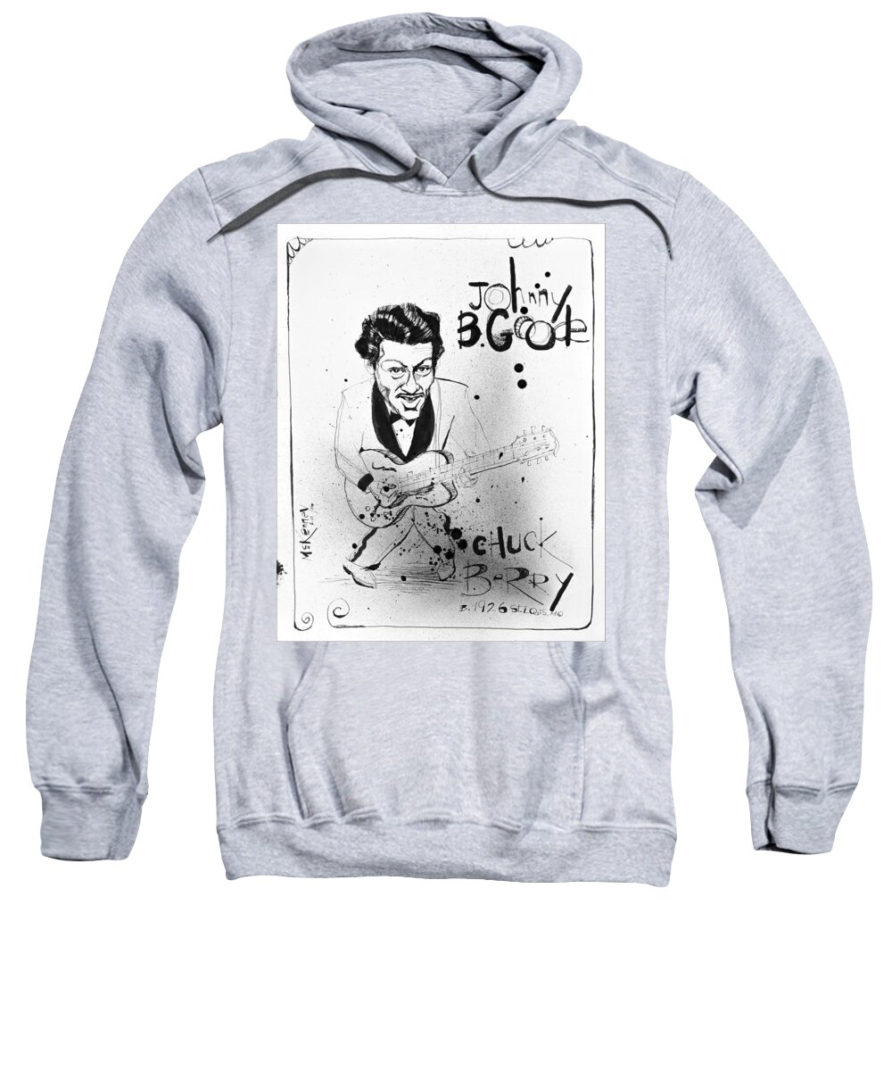  Sweatshirt featuring the drawing Chuck Berry by Phil Mckenney