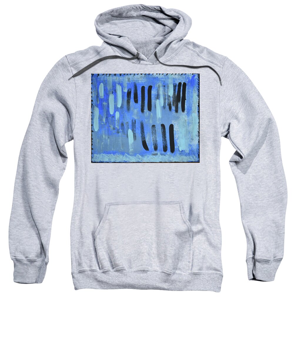 Blue Sweatshirt featuring the painting City in the Clouds by Pam O'Mara