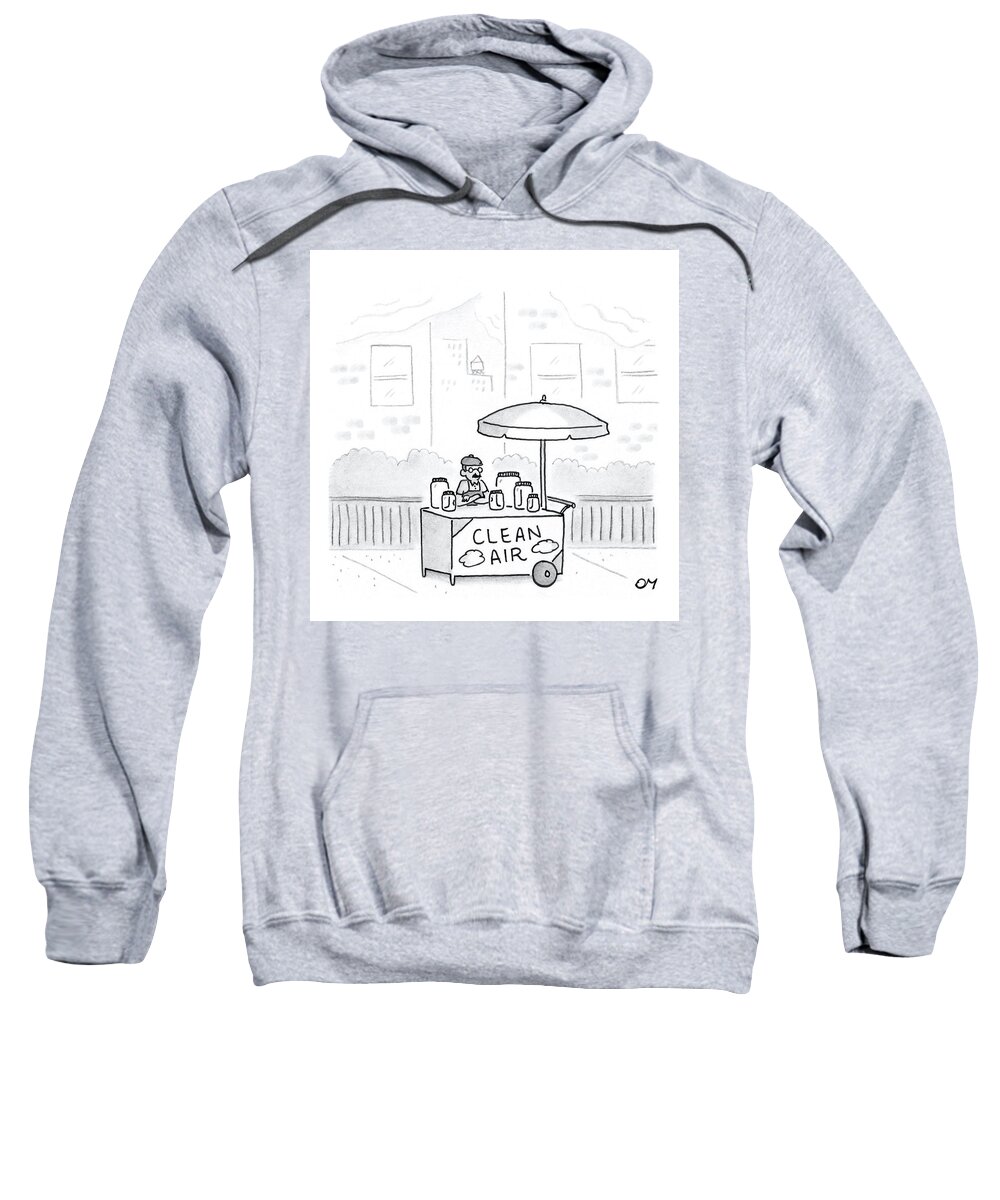 Captionless Sweatshirt featuring the drawing Clean Air by Dan Misdea