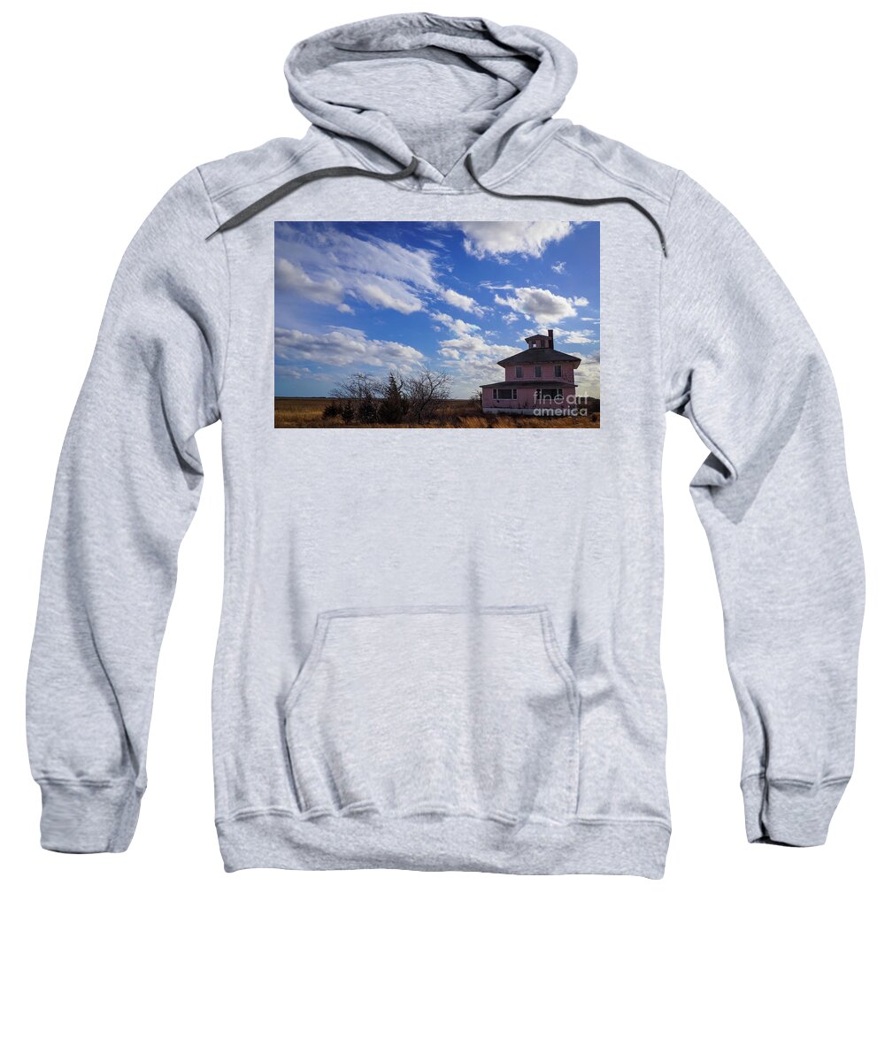 Clouds Sweatshirt featuring the photograph Clouds Over the Pink House by Mary Capriole