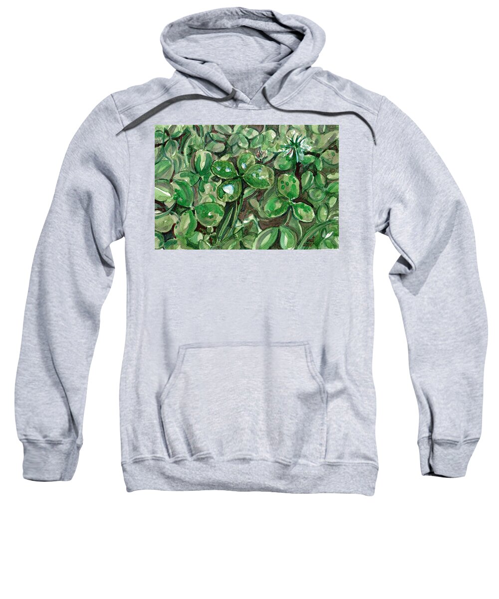 Clover Sweatshirt featuring the painting Clover field by George Cret