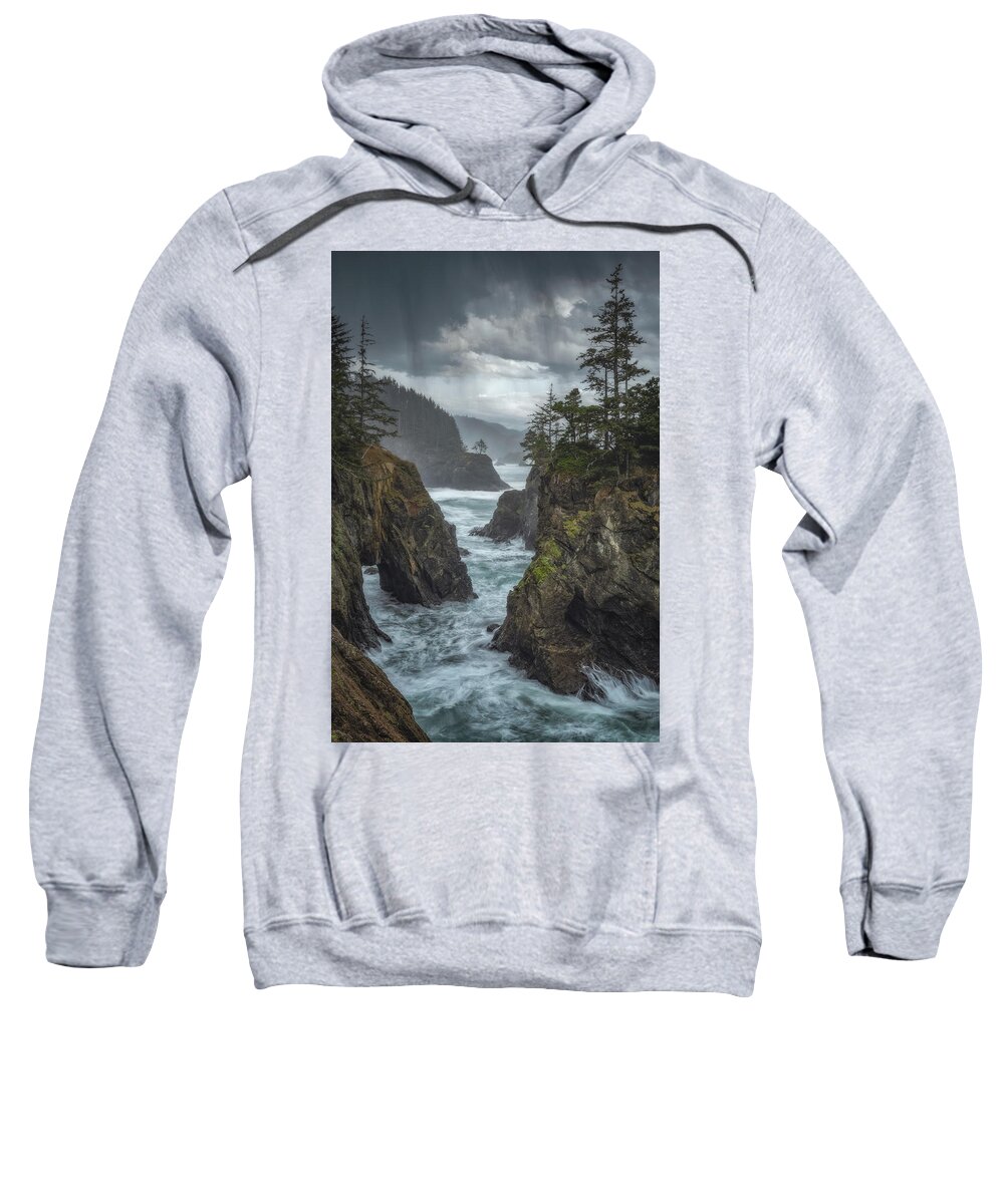 Oregon Sweatshirt featuring the photograph Coastal Rains by Darren White
