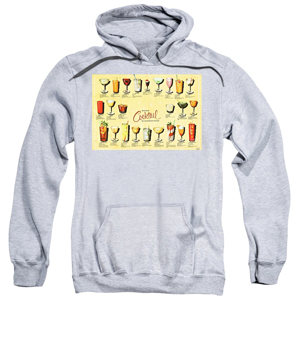 Food And Beverage Sweatshirt featuring the mixed media Cocktail Suggestions by Sally Edelstein