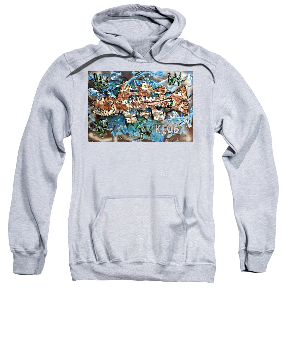 Cod Sweatshirt featuring the mixed media Codfish Sacred Cod of Massachusetts by Kevin OBrien