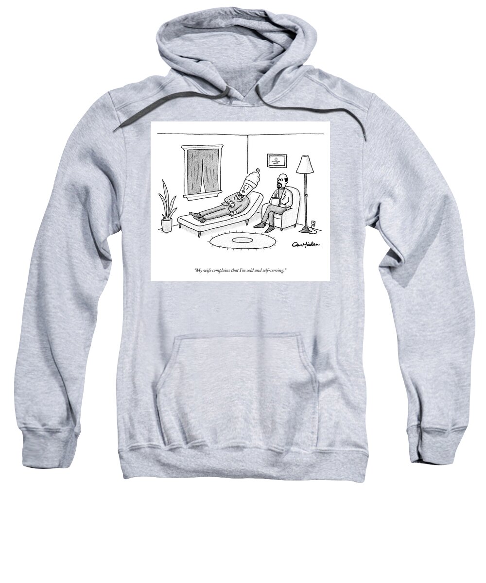 Cctk Sweatshirt featuring the drawing Cold and Self Serving by Dan Misdea