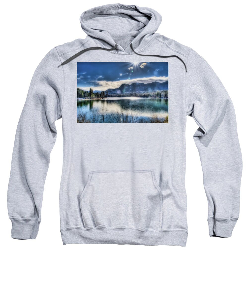 River Sweatshirt featuring the photograph Cold Day on the Pend Oreille by Dan Eskelson