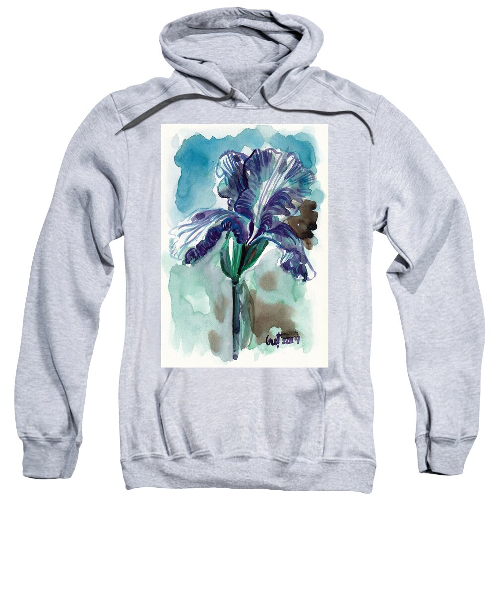 Iris Sweatshirt featuring the painting Cold Iris by George Cret
