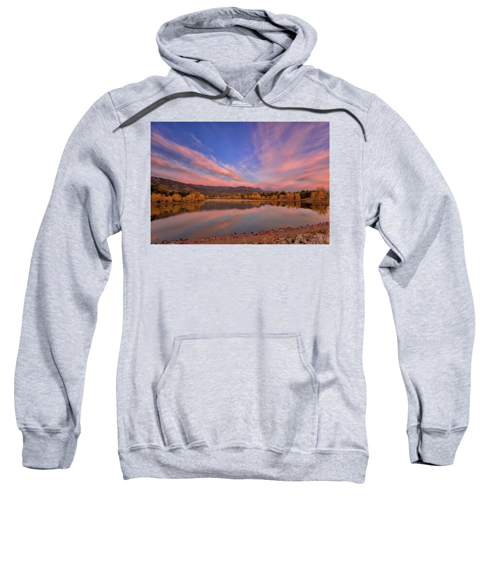 Lake Sweatshirt featuring the photograph Colorado Lake Sunrise by Bob Falcone