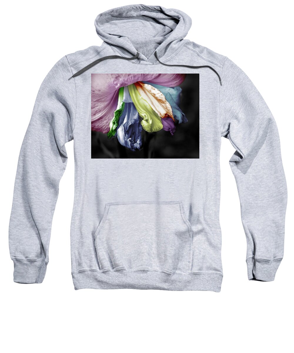 Lily Sweatshirt featuring the photograph Colored LIly 1 by M Kathleen Warren