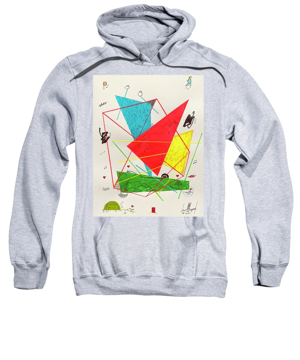  Sweatshirt featuring the mixed media Colorful Rays 16202 by Lew Hagood
