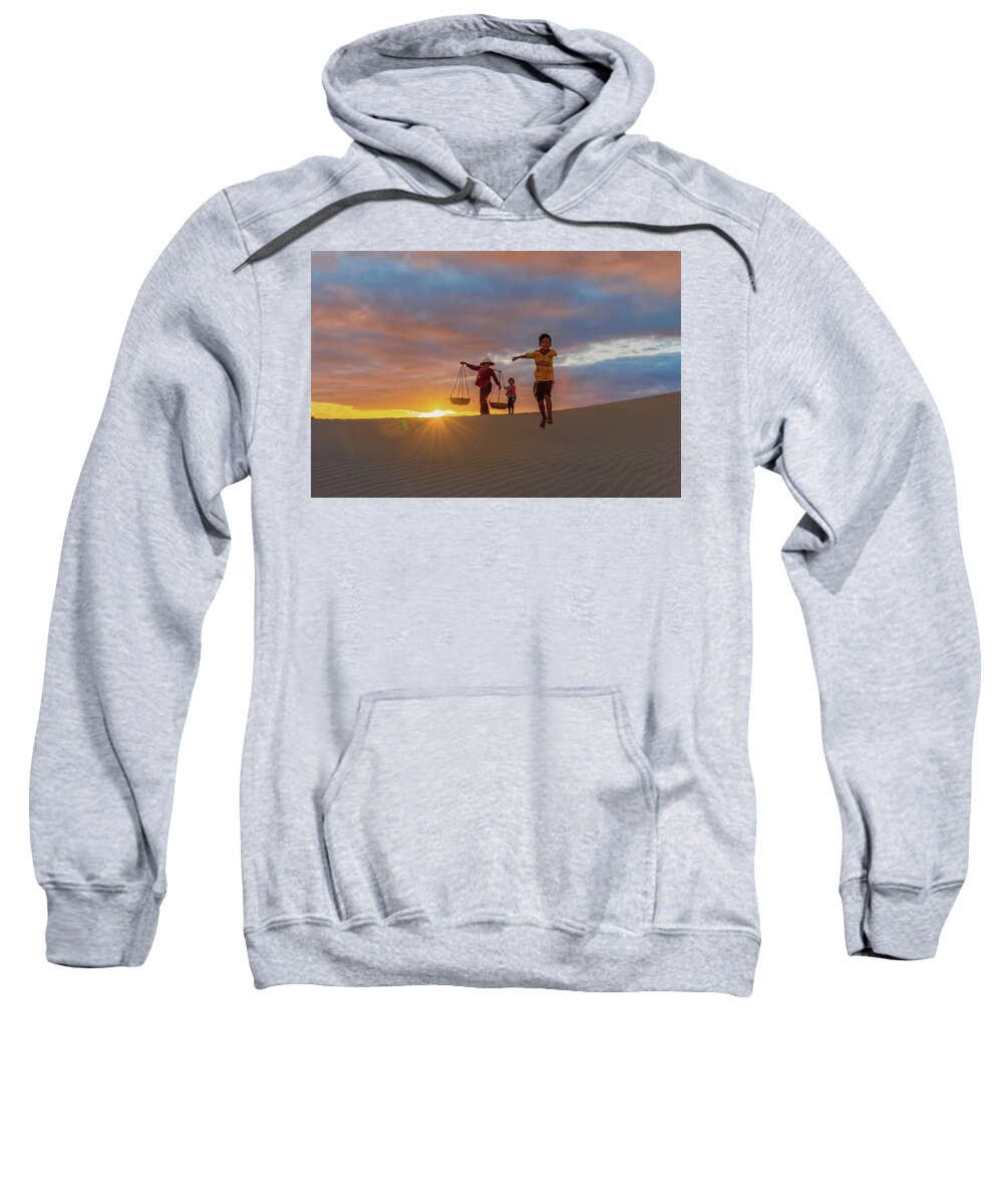 Sand Dune Sweatshirt featuring the photograph Coming Home by Khanh Bui Phu