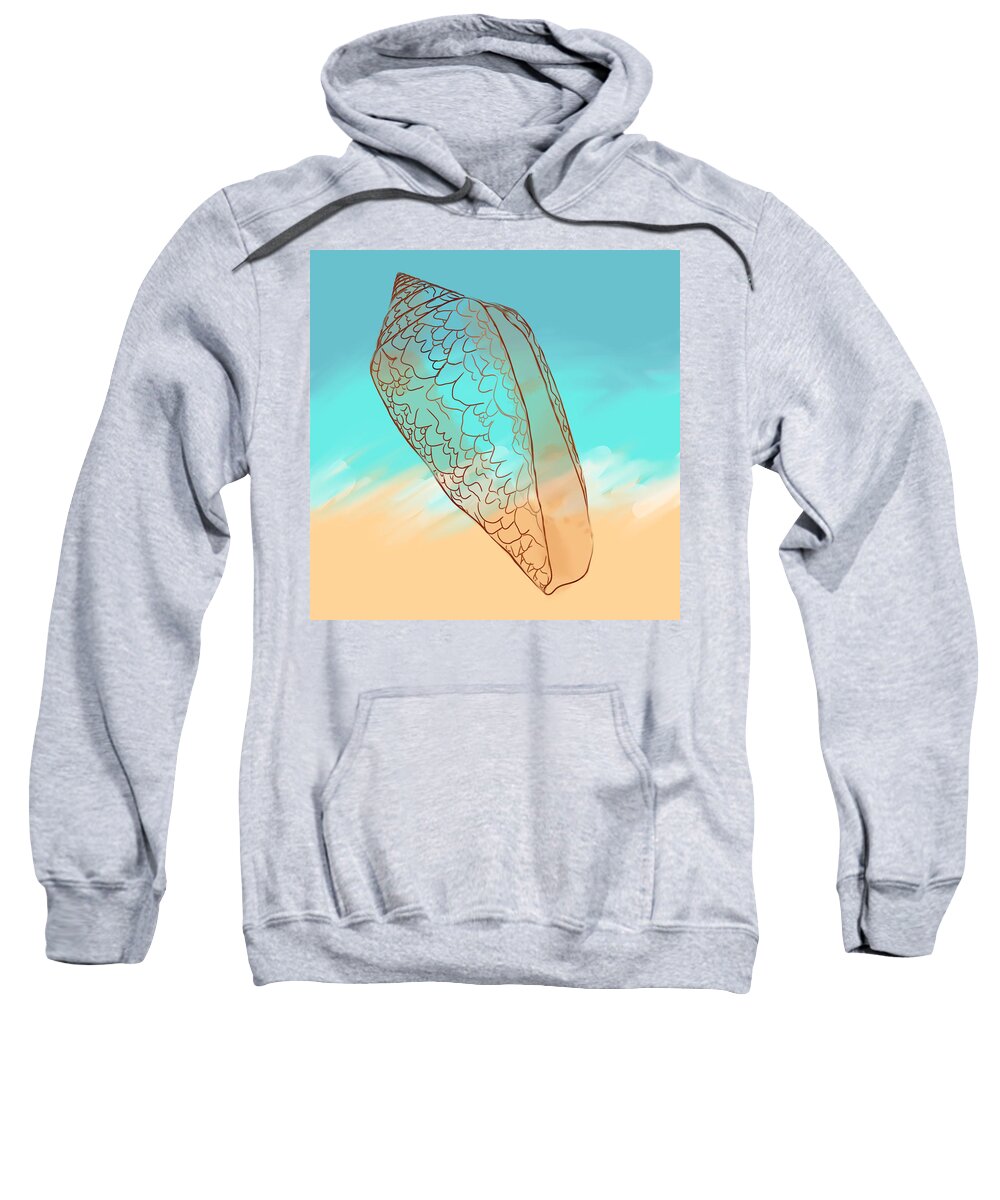 Conus Sweatshirt featuring the painting Conus Textile shell by Faa shie