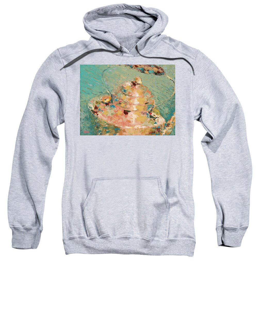 Copper Sweatshirt featuring the painting Copper Kettle, 2010 by PJ Kirk