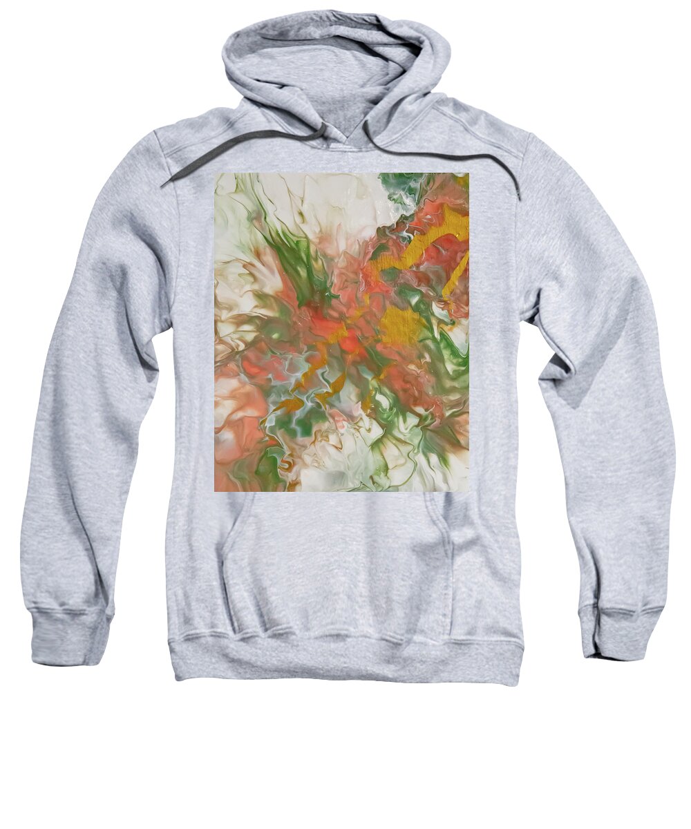 Pour Sweatshirt featuring the mixed media Coral 2 by Aimee Bruno
