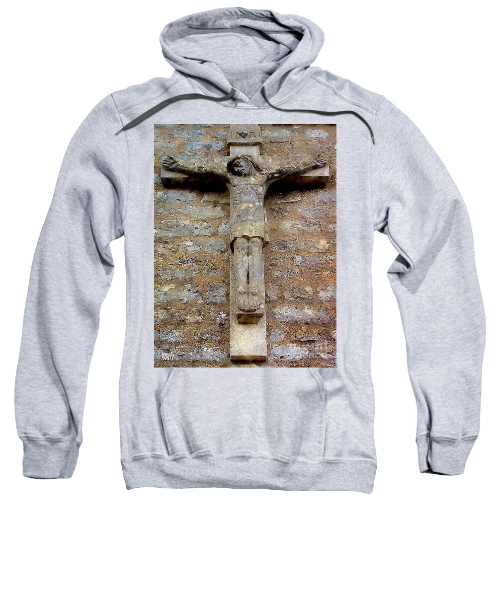 Crucifix Sweatshirt featuring the photograph Cotswold Crucifix by Brian Watt