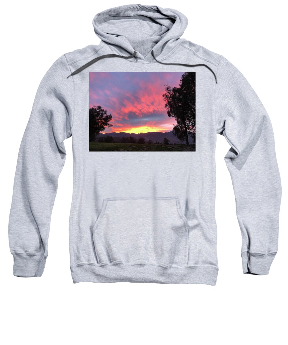 Landscape Sweatshirt featuring the photograph Cotton Candy Sky, III by Leslie Porter