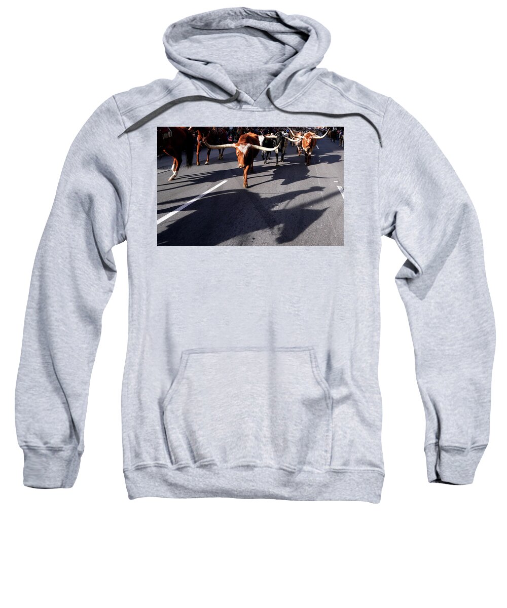 Human Interest Sweatshirt featuring the photograph Cowboy Shadow by Rick Wilking