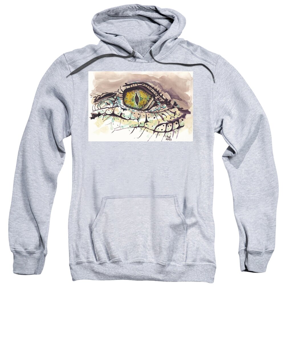 Crocodile Sweatshirt featuring the painting Croc by George Cret