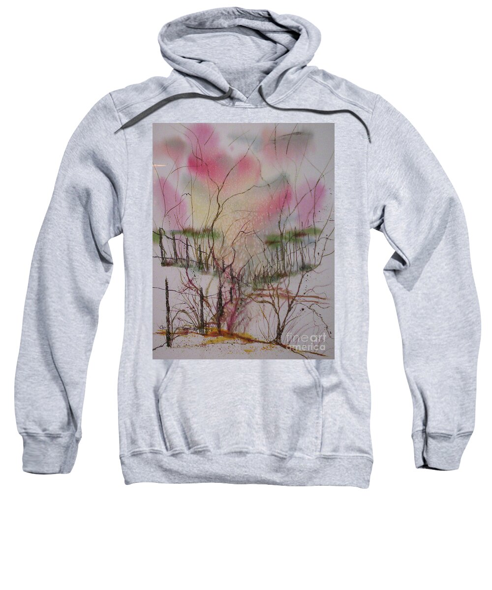 Recovery Sweatshirt featuring the painting Crossing Boundaries by Catherine Ludwig Donleycott