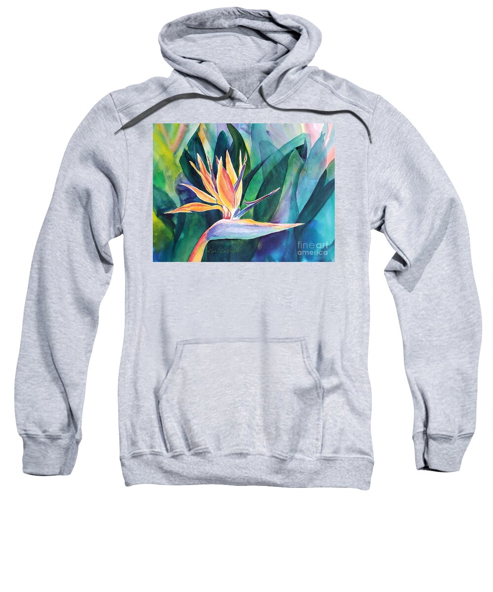 Tropical Sweatshirt featuring the painting Crowning Glory by Lisa Debaets
