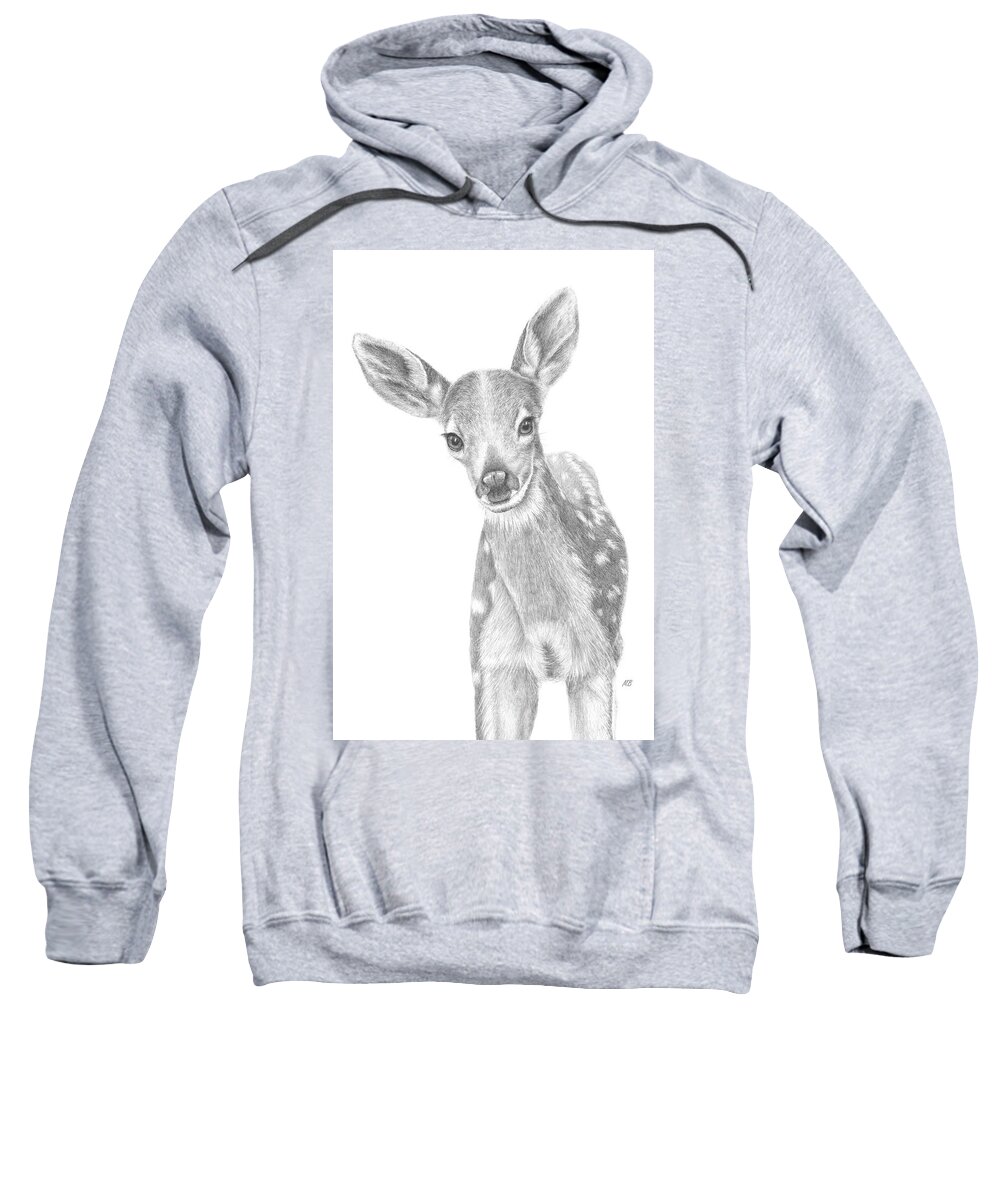 Fawn Sweatshirt featuring the painting Curious Fawn by Monica Burnette