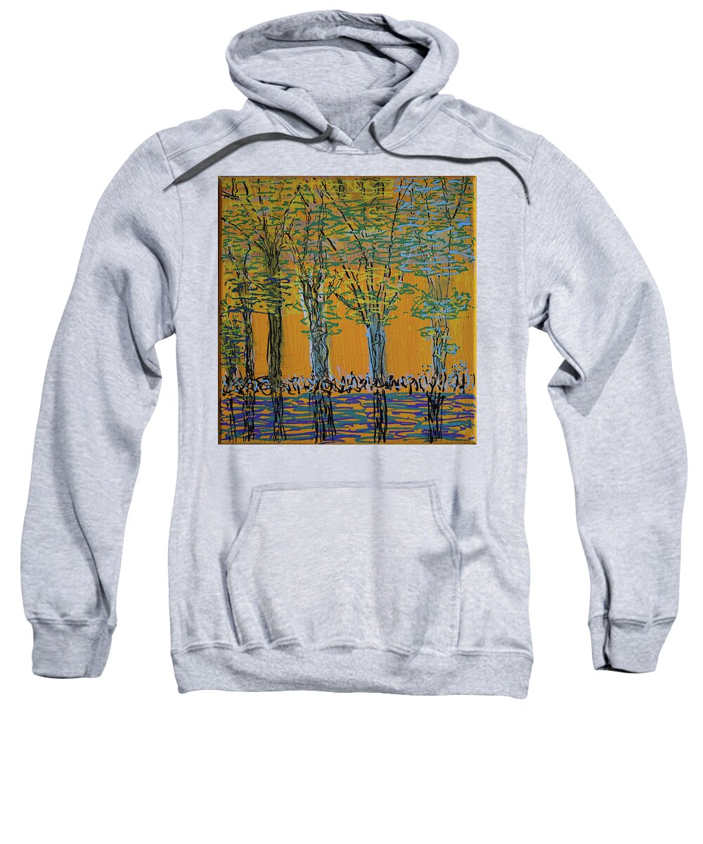 Trees Sweatshirt featuring the painting Dancing Trees by Pam Roth O'Mara