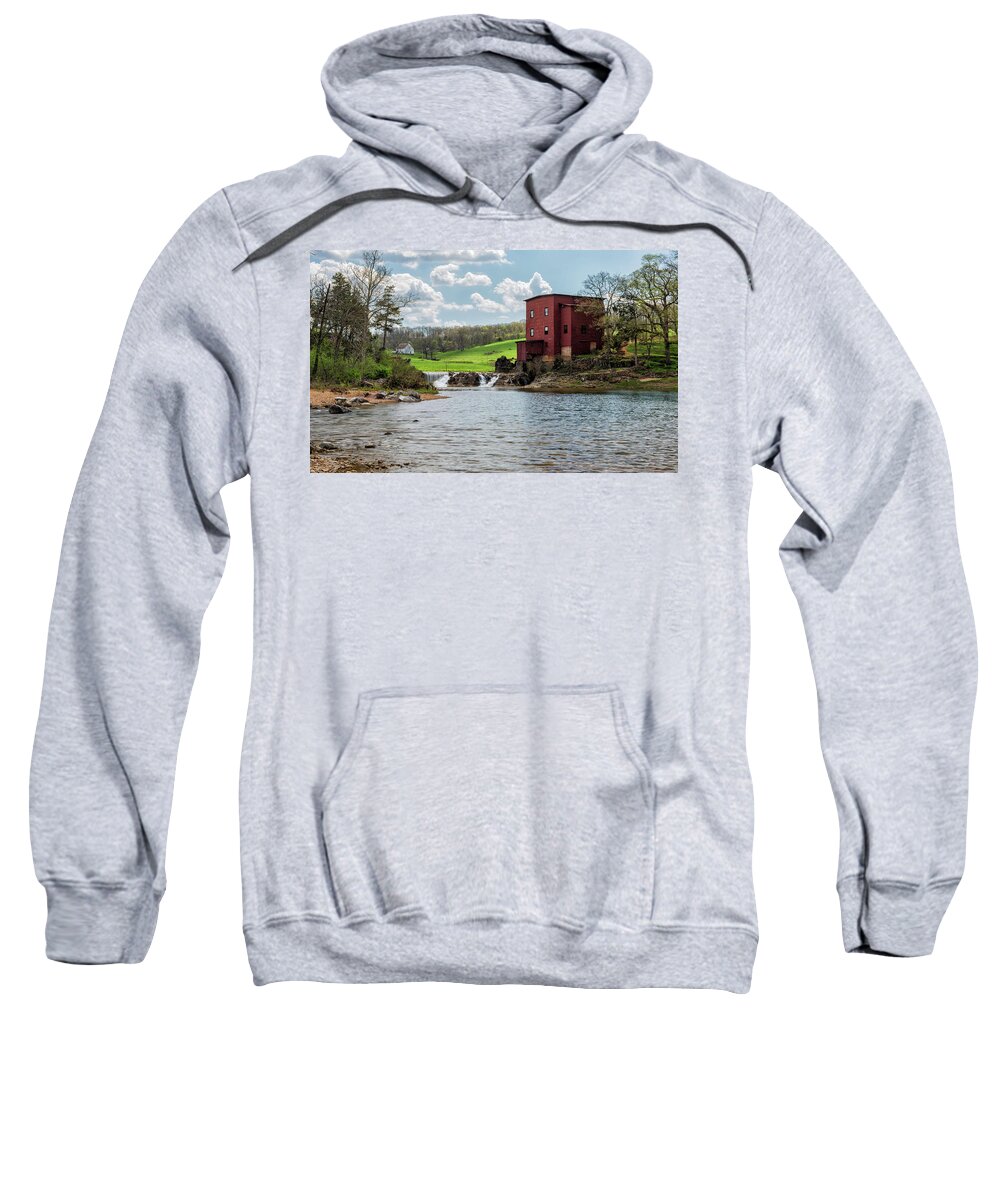 Dillard Mill Sweatshirt featuring the photograph Dillard Mill by Linda Shannon Morgan