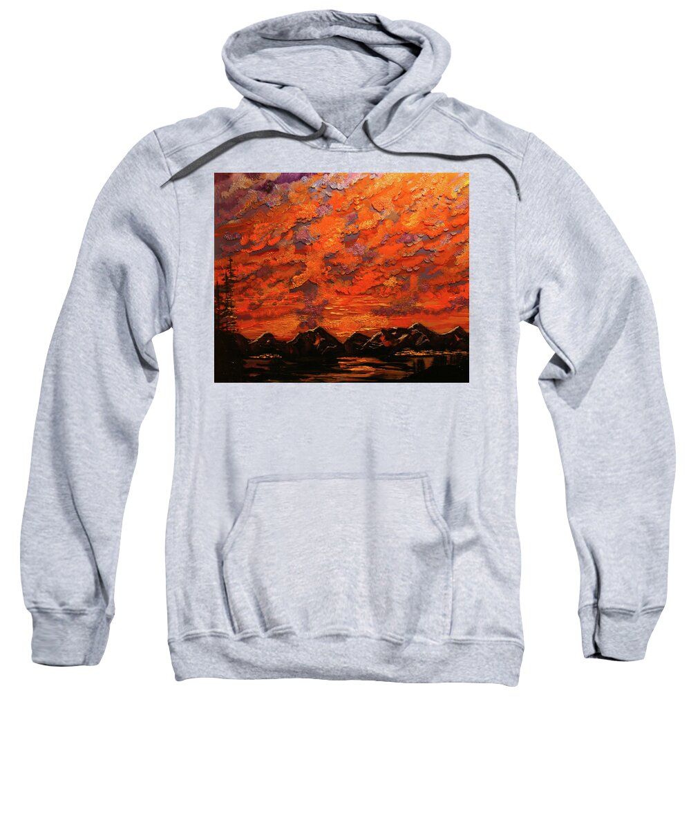 Sunset Sweatshirt featuring the painting Dillon Sunset by Marilyn Quigley