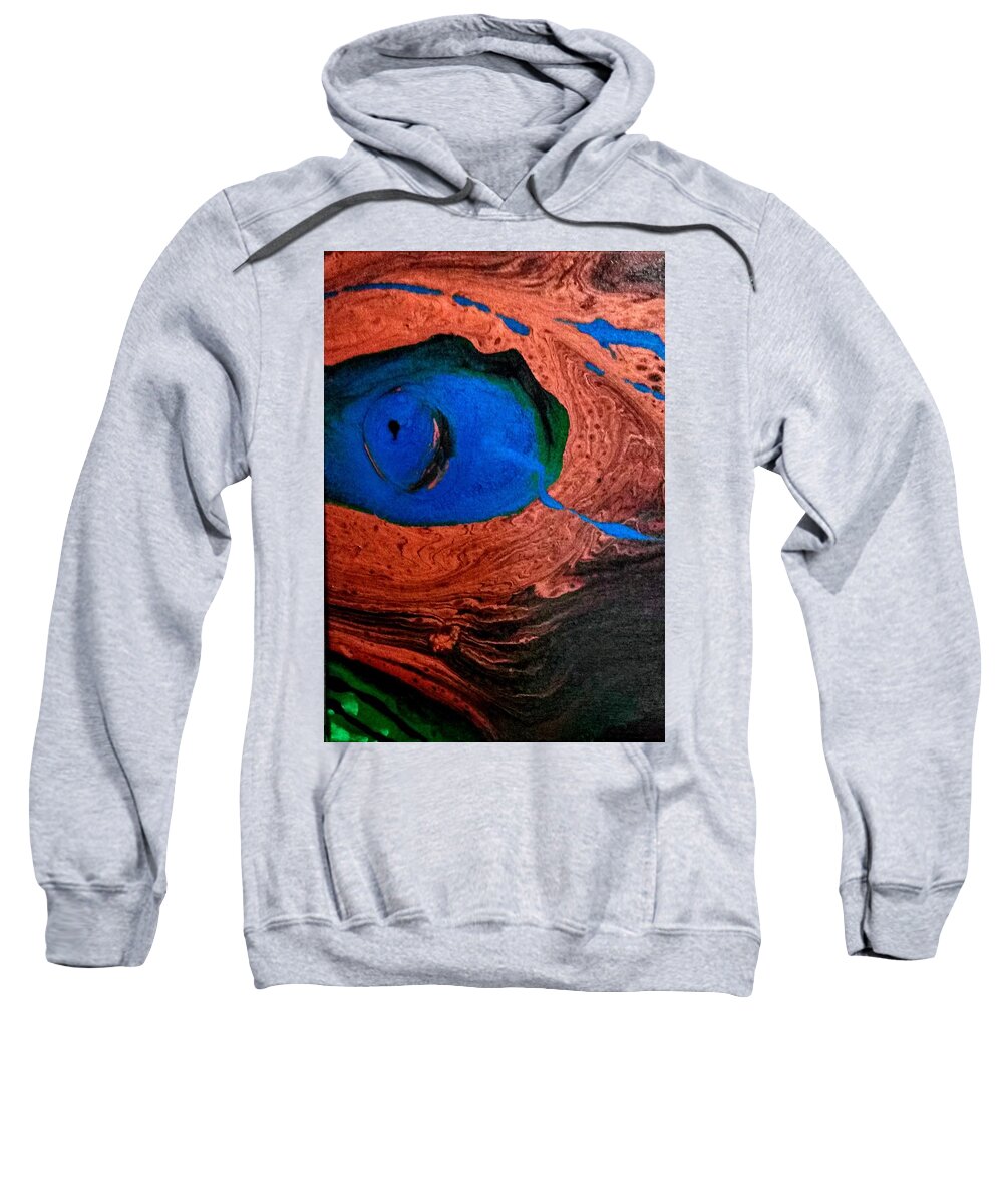 Eye Sweatshirt featuring the painting Dinos Eye by Anna Adams