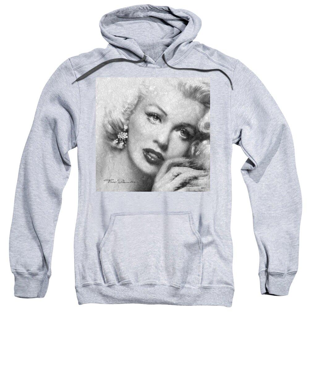 Marilyn Monroe Sweatshirt featuring the painting Diva MM 169 Sensual bw by Theo Danella