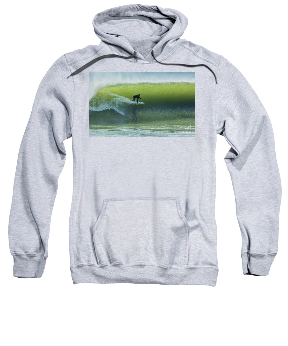 Surfing Sweatshirt featuring the photograph Down the Line by Seth Betterly