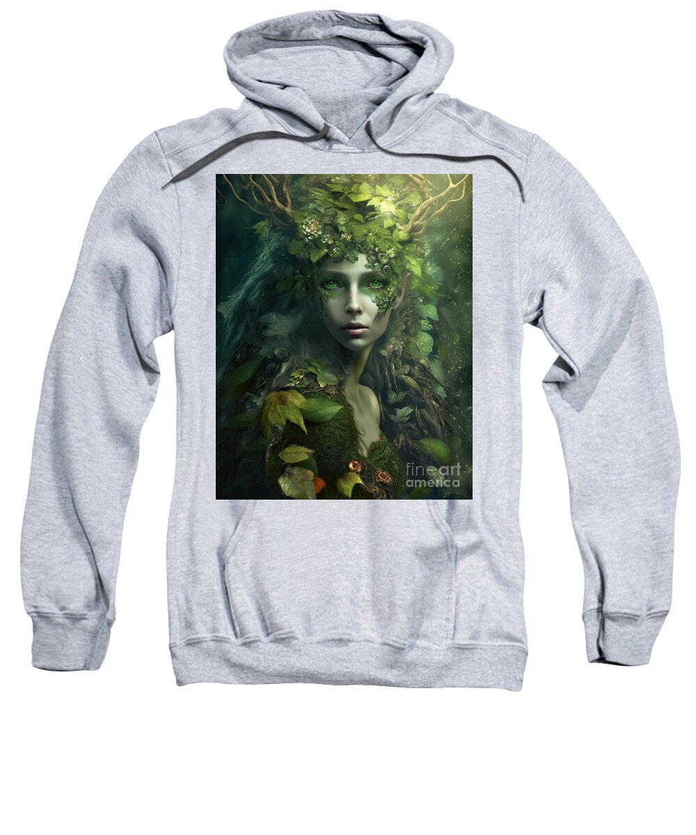 Dryad Sweatshirt featuring the digital art Dryad Forest by Shanina Conway