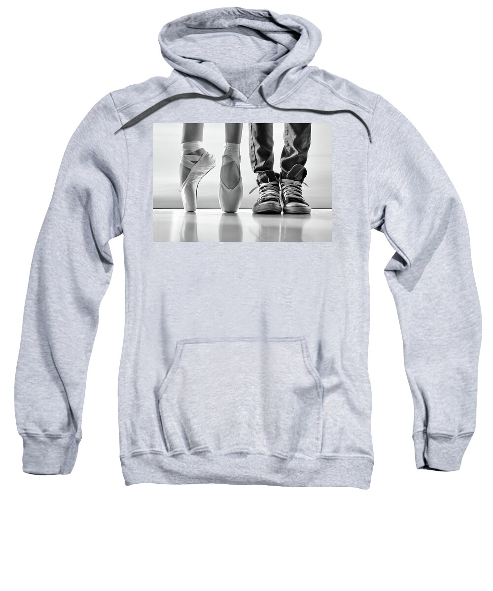 Dance Sweatshirt featuring the photograph Duet - Black and White by Laura Fasulo