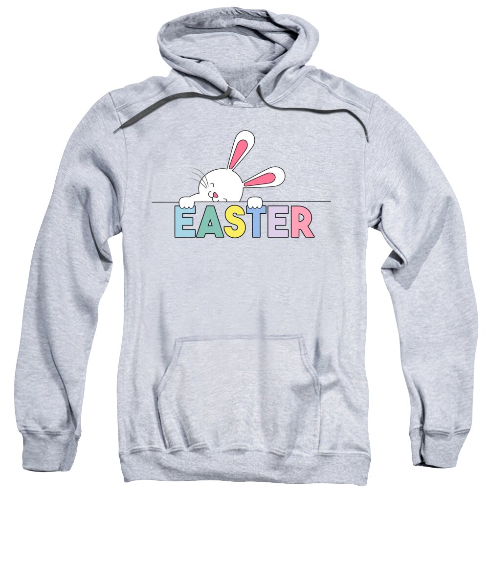 Easter Sweatshirt featuring the digital art Easter Bunny and Sweet Pastel Color Palette by Doreen Erhardt