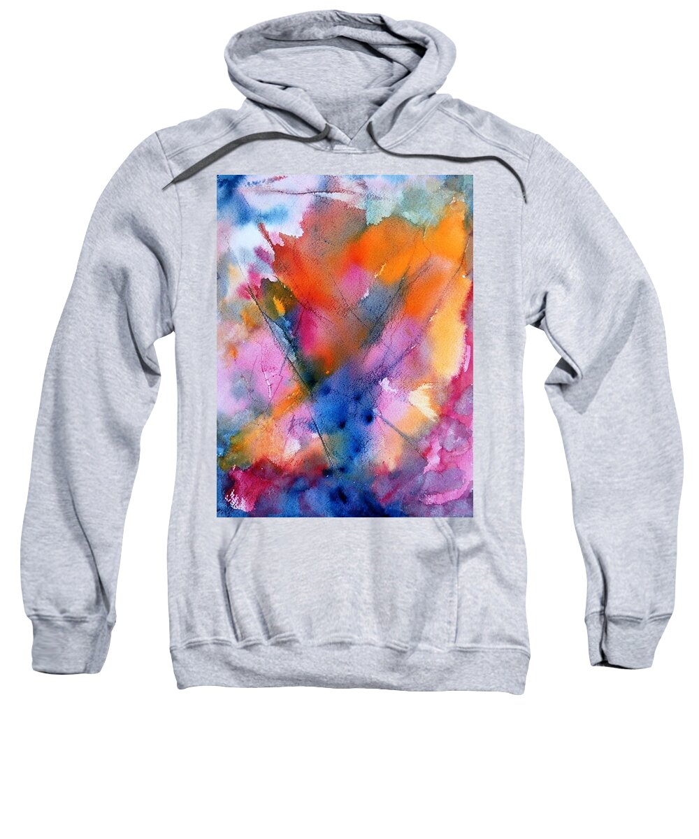 Abstract Sweatshirt featuring the painting Encounter by Dick Richards