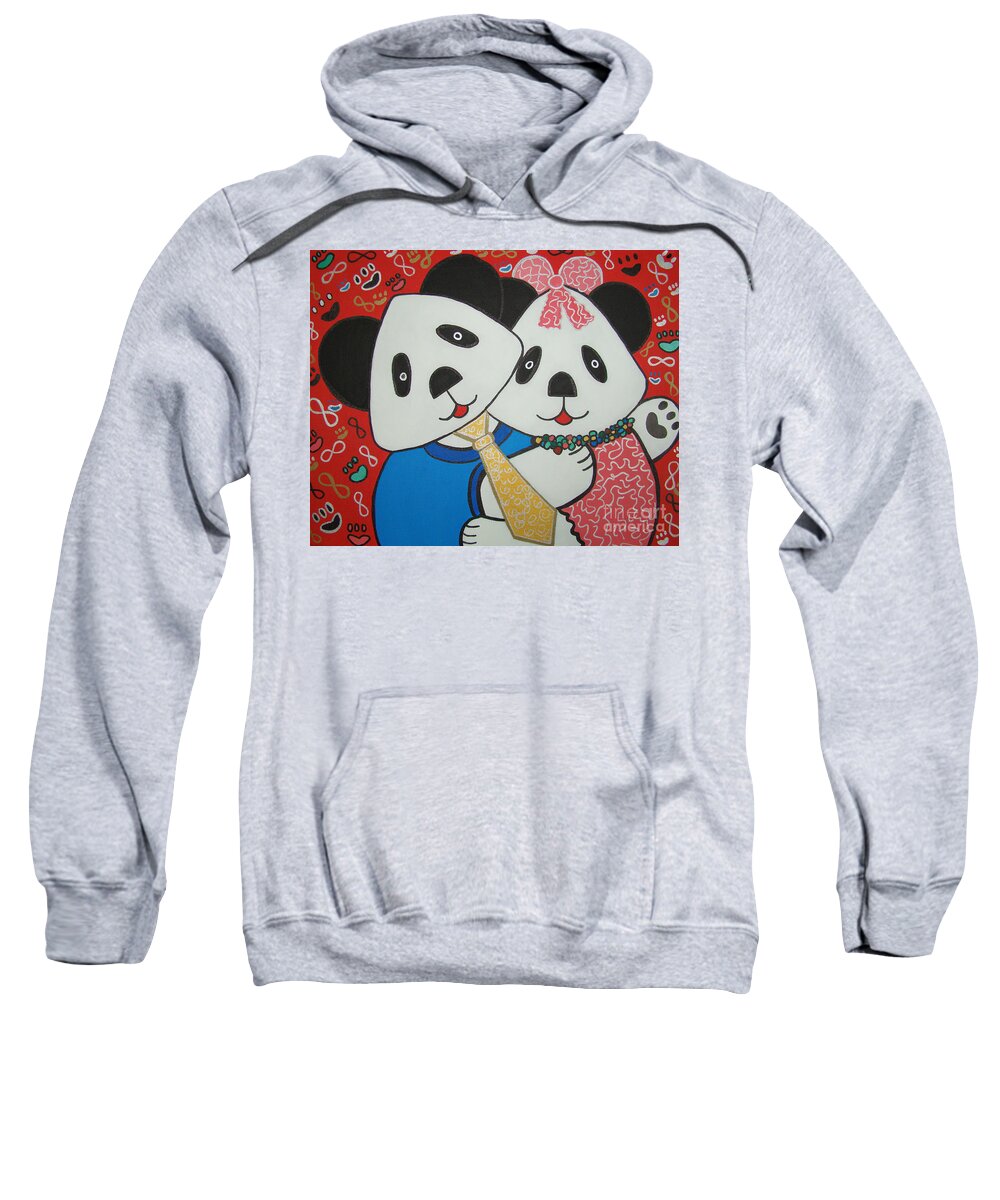 Pop-art Sweatshirt featuring the painting Bear Party by Silvana Abel
