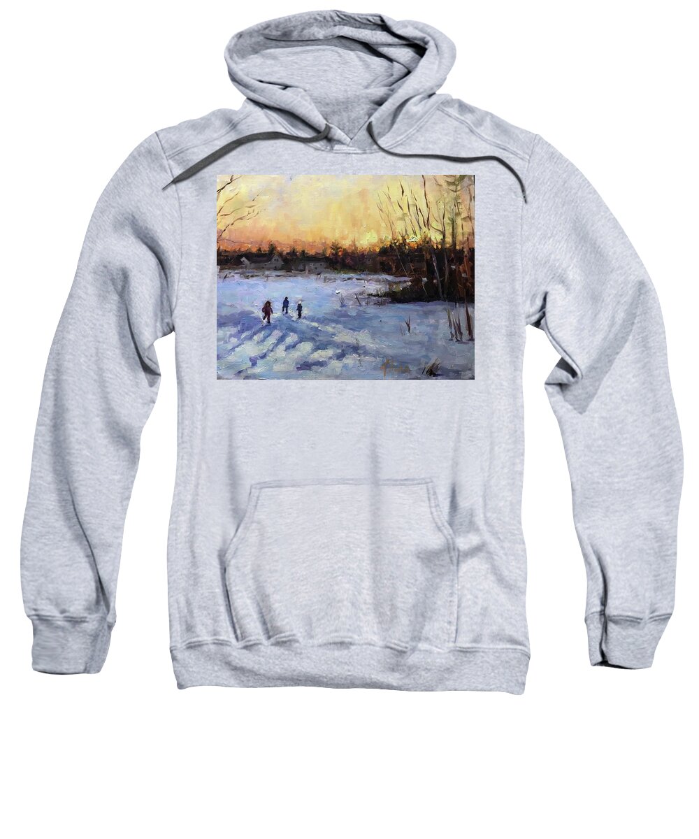 Landscape Sweatshirt featuring the painting Evening Adventures by Ashlee Trcka
