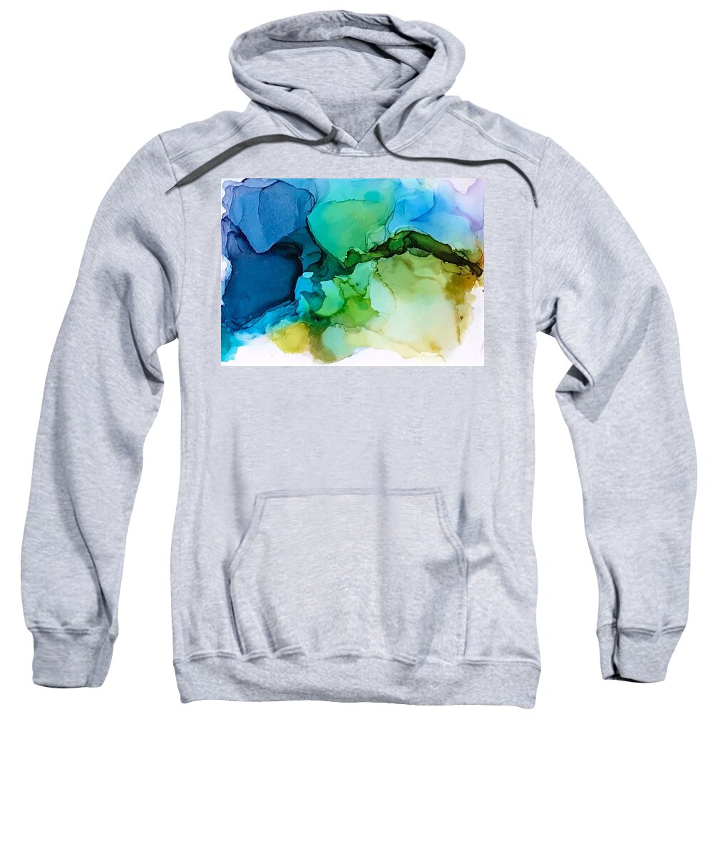 Abstract Sweatshirt featuring the painting Existence II by Eric Fischer