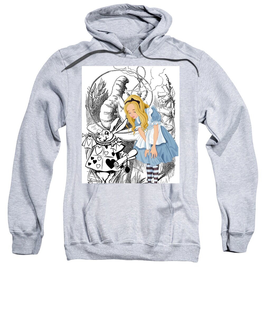 Fairy Tale Art Sweatshirt featuring the digital art Fairy Tale Art Alice by Caterina Christakos