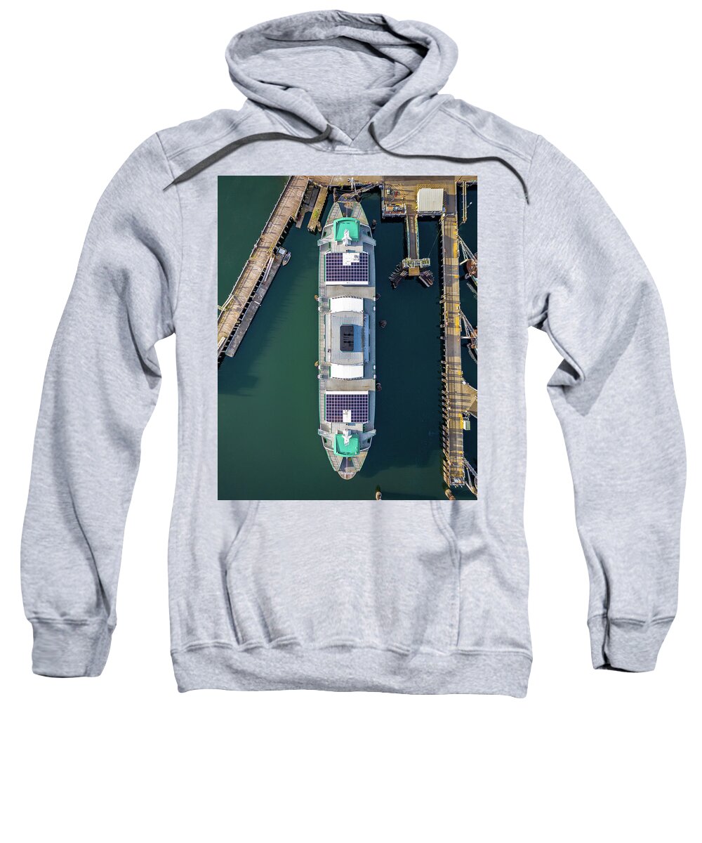 Drone Sweatshirt featuring the photograph Ferry Top Down by Clinton Ward