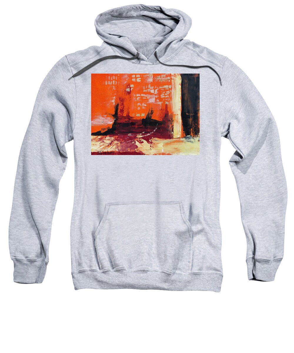 Abstrace Sweatshirt featuring the painting Fire In The Sky by Sharon Sieben