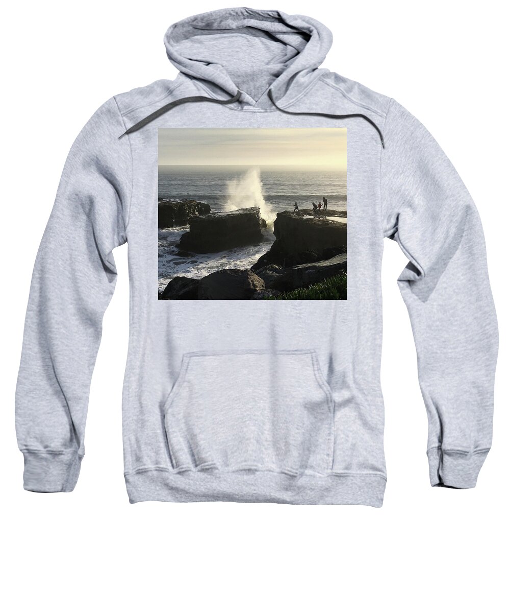 Jennifer Kane Webb Sweatshirt featuring the photograph Fishing Over West Cliff by Jennifer Kane Webb