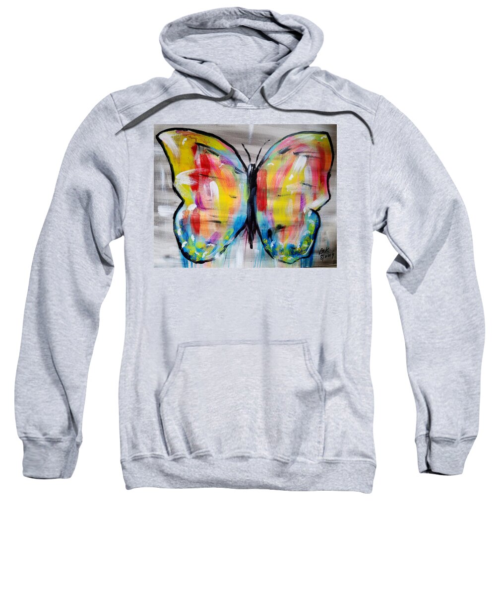 Butterfly Sweatshirt featuring the painting Flight Of The Butterfly by Brent Knippel