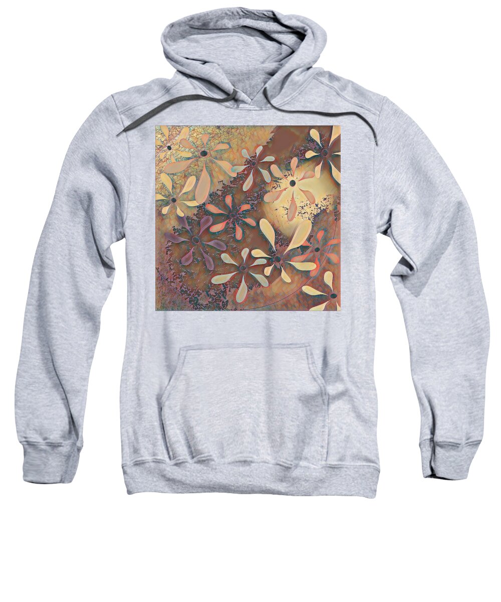 Digital Drawing Sweatshirt featuring the digital art Flower Power 2 062222 by Mary Bedy