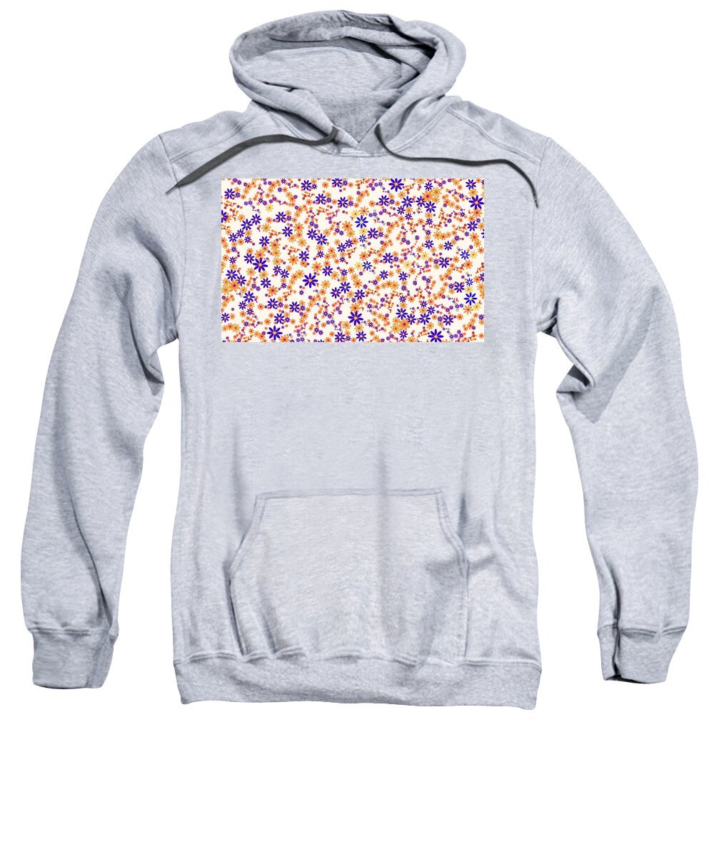 Multicolored Flowers Ivory Computer Graphic Digital Art Face Mask Covid-19 Sweatshirt featuring the digital art Flowers on Ivory by Miriam A Kilmer