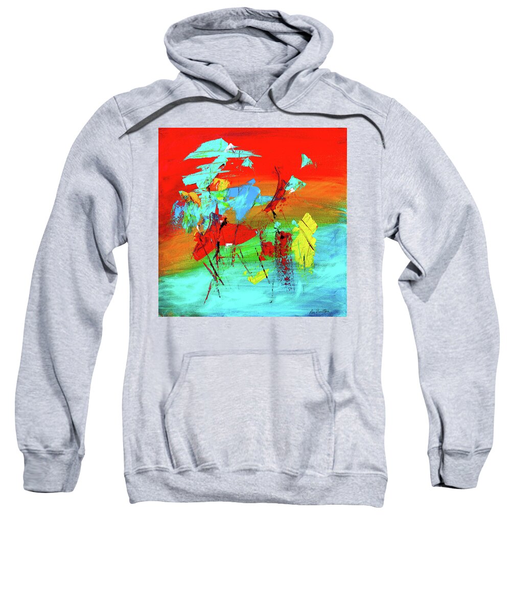 Abstract Sweatshirt featuring the painting Free Spirits by Lee Beuther